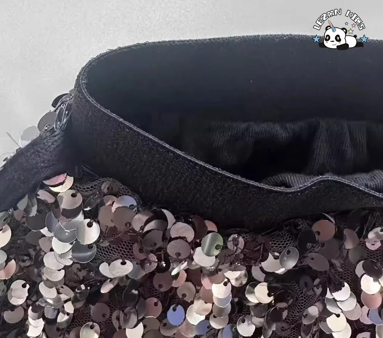 LEZONKIDS - Wholesale Sequin Dress Black Girl Skirt Princess Children Cute Elegant Short Sequin Skirts